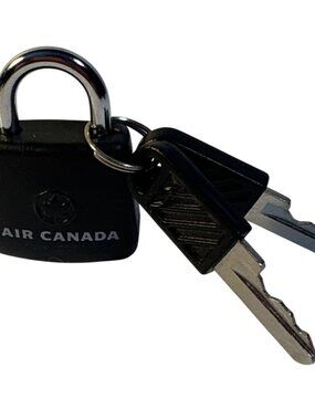 Air Canada Mini Padlock Black With 2 Keys Stamped Logo Travel Security Lock